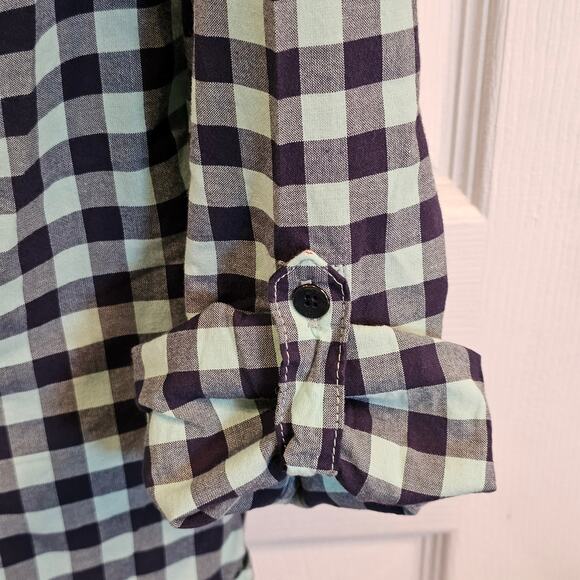 Duluth Trading Women's Gingham Check Long Sleeve Shirt Tabbed Sleeves M Cotton - Picture 3 of 8